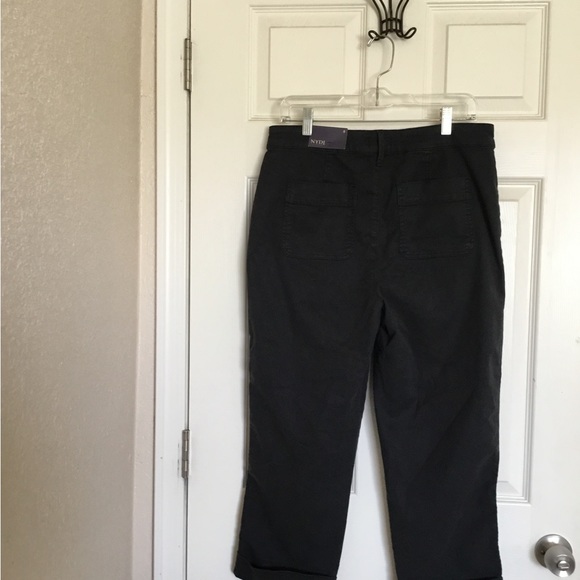 NYDJ black women petite cotton pants size 8 NWT $119 Lift Tuck - Picture 3 of 12
